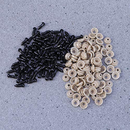 Supvox 100pcs ojos de seguridad con arandelas 5 mm para hacer muñecas juguetes blandos oso muñeca muñecos de peluche marionetas
