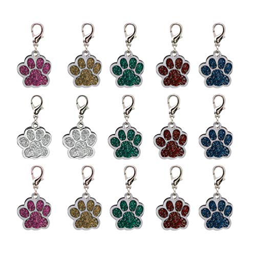 SUPVOX 15 piezas de aleación colgante encanto perro pata impresiones encantos colgante pata cuentas para collar diy pulsera color color aleatorio)