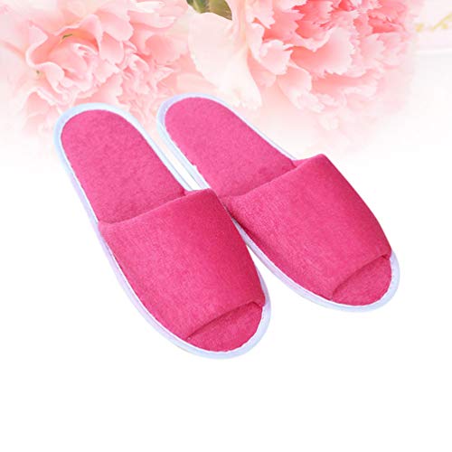 SUPVOX 4 Pares de toboganes Desechables Zapatillas Femeninas Suaves portátiles Plegables para el baño de Viaje del Hotel (Rosado)