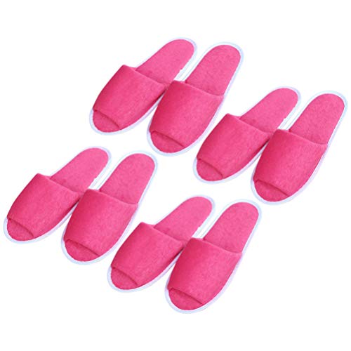 SUPVOX 4 Pares de toboganes Desechables Zapatillas Femeninas Suaves portátiles Plegables para el baño de Viaje del Hotel (Rosado)