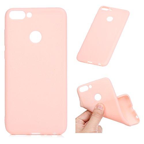 SUPWALL 3 Unidades Funda Silicona para Huawei P Smart, Flexible Cascara Ultrafina Suave, Case Anti-Rasguño y Resistente Huellas, Premium Gel TPU Cover Goma - Rosa + Rojo + Verde Menta