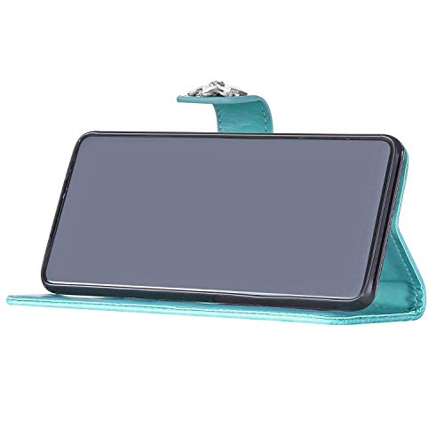 Surakey - Funda para Xiaomi Redmi 8A, de piel sintética, con tapa, libro, con purpurina, con purpurina, cierre magnético, color verde