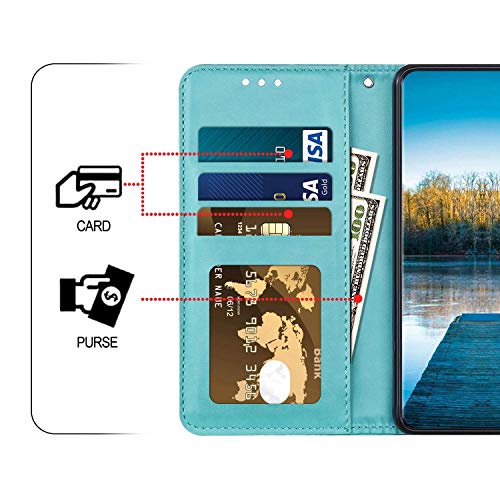Surakey - Funda para Xiaomi Redmi 8A, de piel sintética, con tapa, libro, con purpurina, con purpurina, cierre magnético, color verde