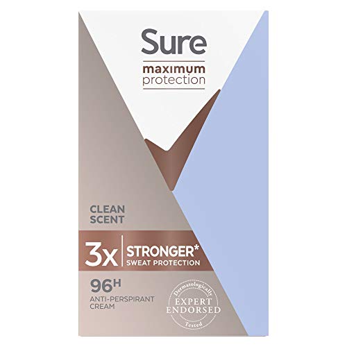 Sure Women Maximum Protection Clean Scent AntiPerspirant Deodorant Cream 45ml Pack of 3