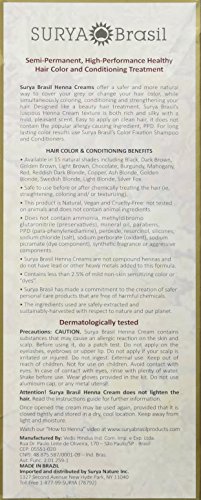 Surya Brasil - Colorante del pelo de la crema de la alheña con marrón de oro de los extractos orgánicos - 2,37 oz.