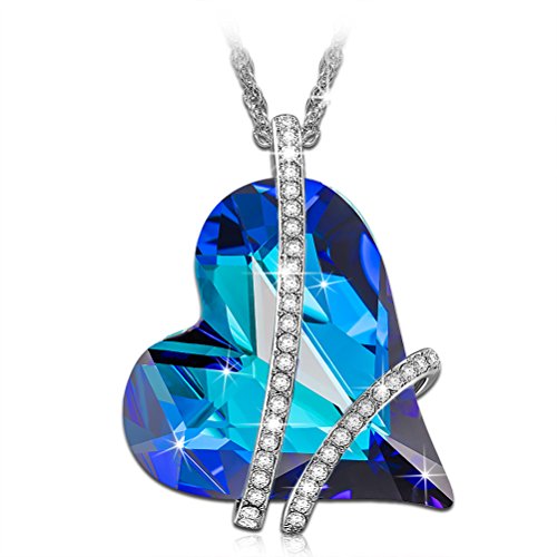 Susan Y Regalos día de la Madre Collar Mujer Dulce corazón Collar Mujer corazón con Cristales de Swarovski Joyas para niñas Madre Aniversario Ella día de San valentín