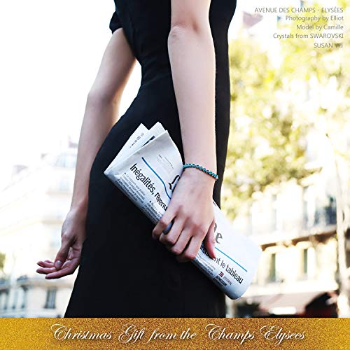 Susan Y Regalos para Mujer San Valentín Sueño Marino Mujer Pulsera de Tenis Hechos con Cristales de Swarovski Azul Joyas Navidad Cumpleaños Aniversario Madre Esposa Hija Niña Ella