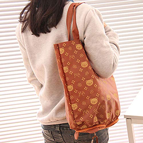 Suszian Bolsas de Compras Reutilizables, 1PC Animal Bolsa de Cremallera Reutilizable Plegable Bolso de Compras Bolso con Gancho para organizar la Compra