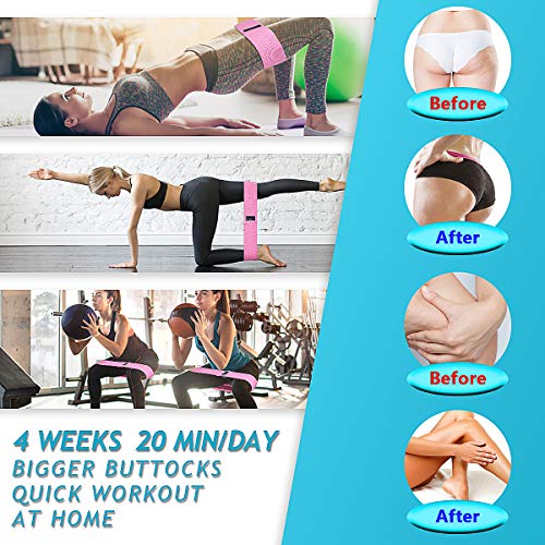 Suxman Bandas Elasticas Musculacion, Antideslizantes Bandas de Resistencia de Tela 3 Niveles, Cintas Elasticas para Gluteos, Cadera, Yoga, Pilates, Fitness, Crossfit, Mujer y Hombre (Negro-Gris-Rosa)