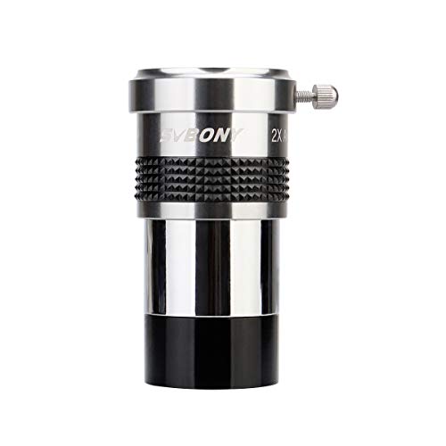 Svbony SV137 Lente Barlow 2x1,25 Pulgadas Metal FMC Barlow para Telescopio Ocular (2X)