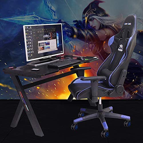 SVHK Juegos de Ordenador Escritorio Escritorio con el Titular de la Copa del Auricular del Gancho, ergonómico Gaming PC de la Tabla del Juego de Mesa for Mesa de Oficina en casa