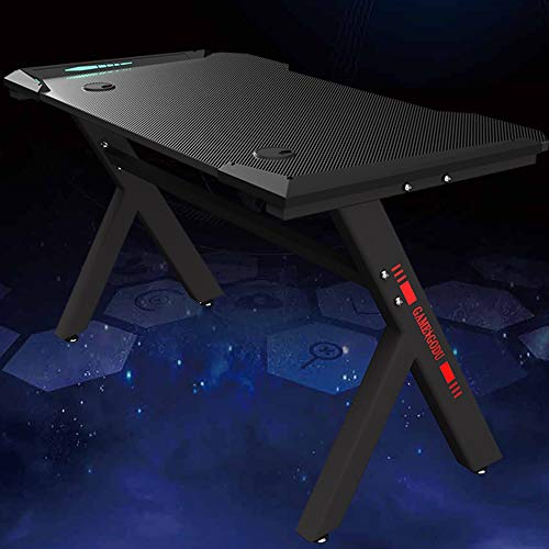 SVHK Juegos de Ordenador Escritorio Escritorio con el Titular de la Copa del Auricular del Gancho, ergonómico Gaming PC de la Tabla del Juego de Mesa for Mesa de Oficina en casa