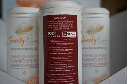 SWEETY LINE - Champú en polvo"Tonic" - 100% Natural - Vegano - Enriquecido con probióticos activos - 50gr