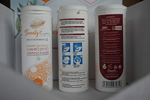 SWEETY LINE - Champú en polvo"Tonic" - 100% Natural - Vegano - Enriquecido con probióticos activos - 50gr