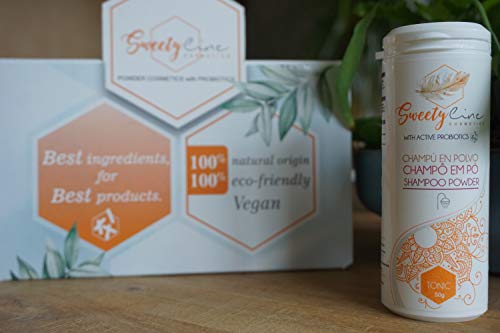 SWEETY LINE - Champú en polvo"Tonic" - 100% Natural - Vegano - Enriquecido con probióticos activos - 50gr
