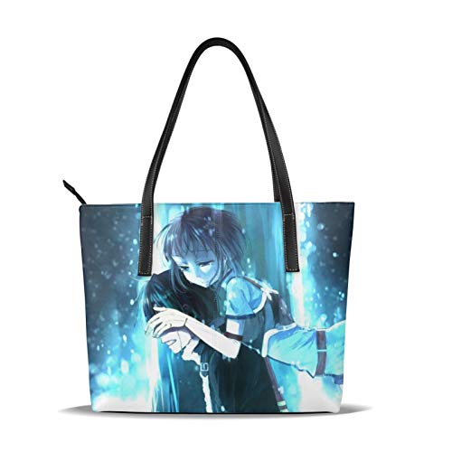 Sword Art Online Kirigaya Kazuto Bolso De Las Mujeres Y El Hombre Bolso De Mano De La Impresión Del Hombro De La Cremallera Del Monedero De Cuero De La Pu De La Manija Superior De La Cremallera Bolsas
