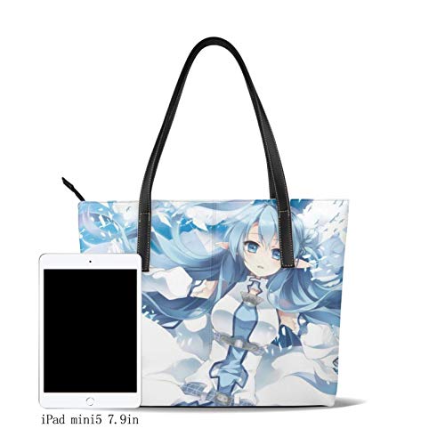 Sword Art Online Yuuki Asuna Bolso De Las Mujeres Y Hombre Bolso De Mano De La Impresión Del Hombro Del Bolso De La Cremallera Del Bolso De La Pu De Cuero De La Parte Superior De La Cremallera