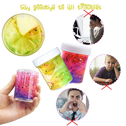 SWZY El más Nuevo Starry Sky Slime, Fluffy Slime Toy Floam Mezcla Nube Slime Putty Perfumado Clay Relieve para Niños y Adultos, 2 Piezas