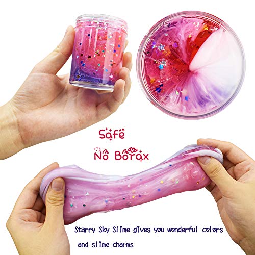 SWZY El más Nuevo Starry Sky Slime, Fluffy Slime Toy Floam Mezcla Nube Slime Putty Perfumado Clay Relieve para Niños y Adultos, 2 Piezas