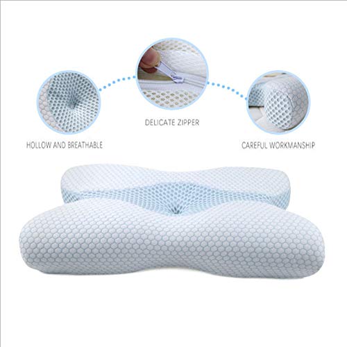 SXJC Almohadas Ergonómicas De Cama Ortopédica con Funda Extraíble Almohada Cervical En Forma De Alas De Mariposa Ortopédica Almohada De Extensión De Pestañas