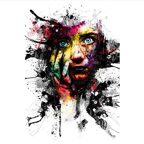 SXXRZA Pintura de Lienzo 40x50cm sin Marco Arte Abstracto de Graffiti GIRS Cara Pintura de Lona Arte Moderno de la Calle Imágenes para Sala de Estar