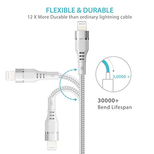 Syncwire Cable Lightning Cargador iPhone, 2M[C89 de Apple con certificación MFI], Cable de Carga rápida USB Trenzado de Nylon Compatible con iPhone 11/X/XS MAX/XR/8/8 Plus /7/7 Plus iPad