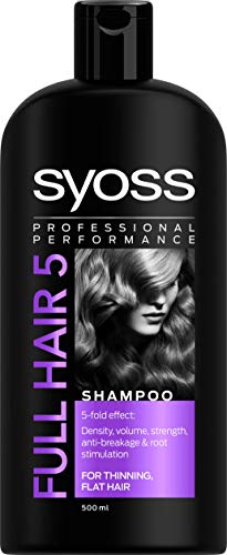 Syoss Full Hair 5 Champú, 500 ml, paquete de 6