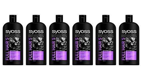 Syoss Full Hair 5 Champú, 500 ml, paquete de 6