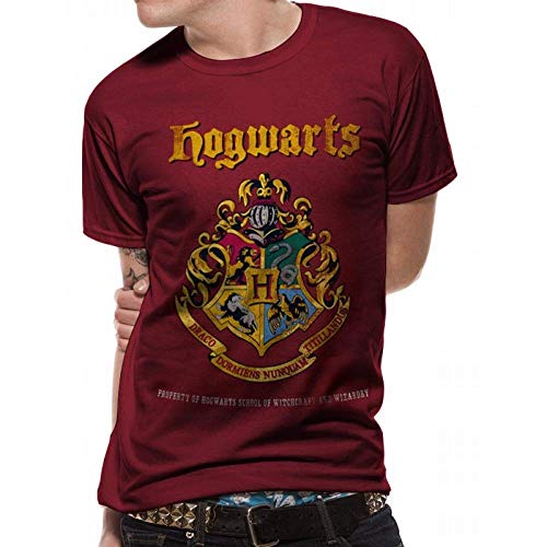 T-Shirt (Unisex-L) Hogwarts Property Crest (Red)