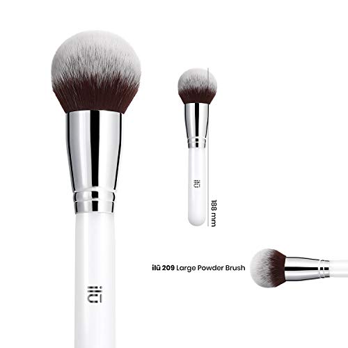 T4B ILU 209 Brocha grande para makeup profesional para polvos, maquillaje de rostro, 1 unidad