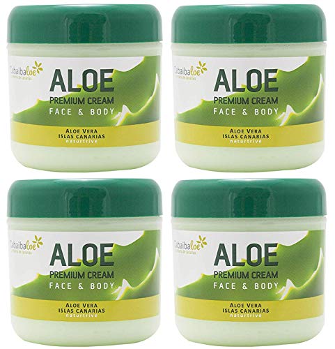 Tabaibaloe Premium Crema de Aloe Vera para cara y cuerpo 300 ml x 4 unidades
