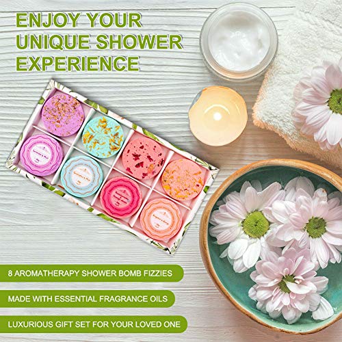 Tabletas de ducha,Eletorot Bolas de Baño Set de Bomba de Ducha con 8 Aceite esencial Bombas de Baño ara Aromaterapia, Regalo para Cumpleaños/San Valentín/para novia Mujeres y Día de la Madre