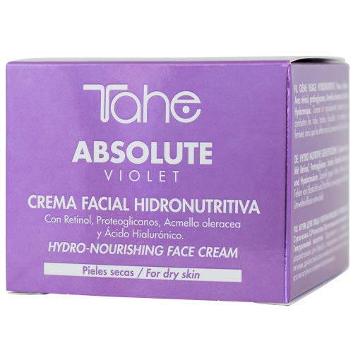 Tahe Absolute Violet Crema Facial Hidronutritiva Anti-arrugas para combatir Manchas Flacidez y Falta de Firmeza con Retinol y Ácido Hialurónico para Pieles Secas, 50 ml