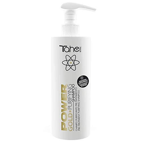 Tahe Champú Purificante Pretratamiento Purifying Power Gold Mask Champú Limpiador y Eliminador de Residuos 400 ml