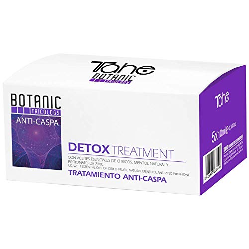 Tahe Detox Botanic Tratamiento Anti-Caspa Combatidor de la Descamación Excesiva con Oro Líquido y Keratina Pura, 5 X 10 ml