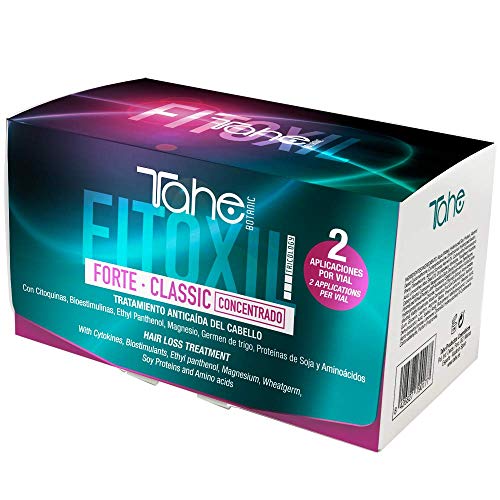 Tahe Fitoxil Forte Classic Tratamiento Concentrado Anticaída del Cabello para Hombre o Mujer sin Parabenos, 6 x 10 ml