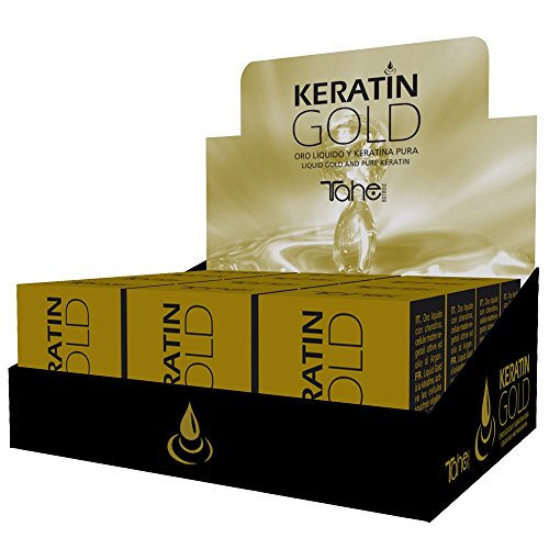 Tahe Keratin Gold Oro líquido con Queratina Pura, Células Madre Vegetales Activas y Aceite de Argán, 10 ml