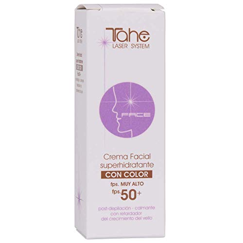 Tahe Laser System Crema Facial Post-Depilación Super Hidratante con Efecto Calmante y Retardador, F.P.S 50+, Nº 02, 50 ml