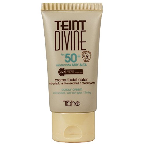 Tahe Teint Divine Crema Facial con Color y Protección Solar Muy Alta F.P.S 50+, para Todo Tipo de Pieles, Nº1, 50 ml