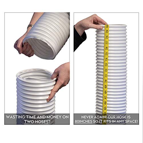 TAIPPAN Tubo de salida de aire Ajustable Tubo de escape de aire acondicionado con hilo en sentido horario para Aire Acondicionado, Secadora, Campana,130 mm de diámetro, 2 m de largo