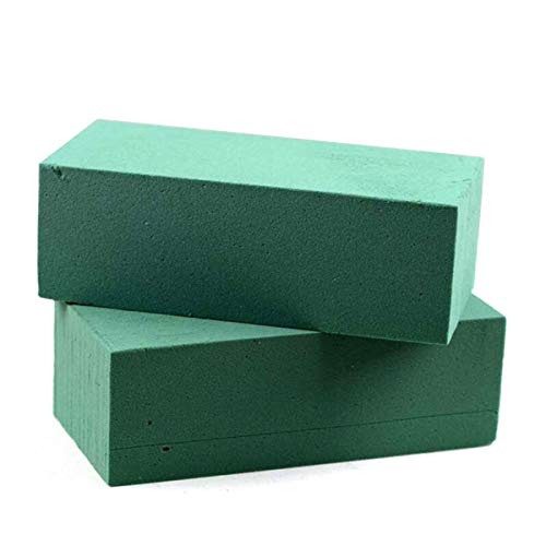 Takestop® - Esponja para flores frescas, 2 unidades, esponjas hidrófilas, color verde, 23 x 11 cm, para arreglos florales artificiales
