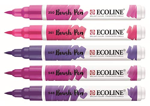 Talens Ecoline 5 brush pens "Violet"
