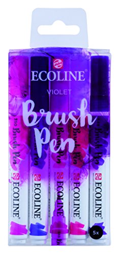 Talens Ecoline 5 brush pens "Violet"