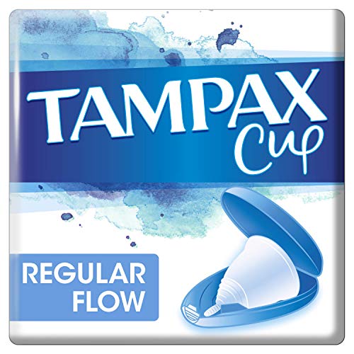 Tampax Copa Menstrual, Diseñada junto a una Ginecóloga, Flujo Regular, Incluye Funda de Transporte