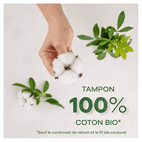 Tampax Cotton Protection Super con aplicador 16 X, tampones de algodón orgánico de Tampax