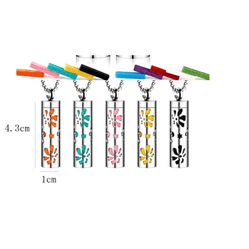 Tangger 2 Stk Colgante Aromaterapia Plata Collar difusor Aceites Esenciales con 20 Almohadillas de Relleno,Difusor de Perfume o Aceite Esencial Colgante de Difusión,Regalos para Niñas y Madres