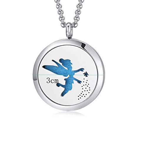 Tangger 2 Stk Colgante Aromaterapia Plata Collar difusor Aceites Esenciales con 20 Almohadillas de Relleno,Difusor de Perfume o Aceite Esencial Colgante de Difusión,Regalos para Niñas y Madres