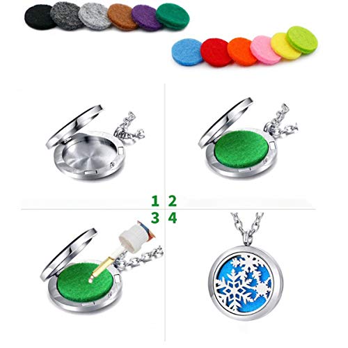Tangger 2 Stk Colgante Aromaterapia Plata Collar difusor Aceites Esenciales con 20 Almohadillas de Relleno,Difusor de Perfume o Aceite Esencial Colgante de Difusión,Regalos para Niñas y Madres