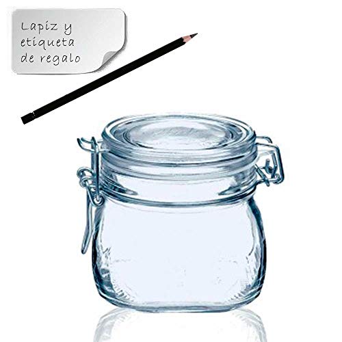 TAPAS & ENVASES RIOJA Botes Cristal Cocina Bote con Cierre hermetico con Tapa Bote para Alimentos menaje de Cocina con Cierre Manual de Aluminio Ideal para conservas Alimentos Kombucha (500 Ml)