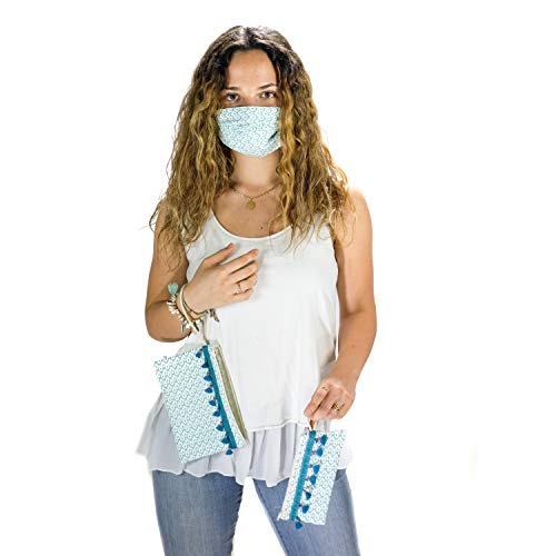 Tapidecor Aqua Funda de Mascarilla para mujer + Mascarilla higiénica lavable a conjunto.